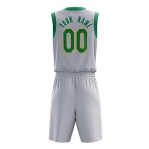 Uniforme de basket-ball gris de haute qualité pour hommes Tissu respirant à impression par sublimation personnalisée Uniforme d'entraînement sportif pour hommes - Product Image 4
