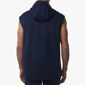Navy Blue Color Sleeveless <b>Workout</b> Wear Pullover <b>Hoodie</b> For Men's Clothing Cheap Price Low MOQ - Product Image 5