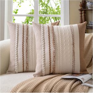 Luxury Striped Pattern Cotton Cushion <b>Cover</b> Modern Woven <b>Throw</b> Pillow Case for Home Decor <b>Sofa</b> Pillow - Product Image 5