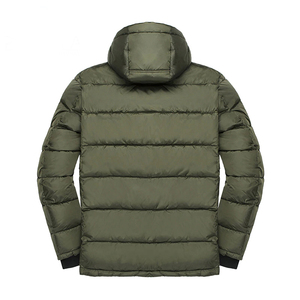 Veste d'hiver OEM pour hommes Doudoune à capuche avec logo personnalisé Longue fermeture éclair avec poche Vente en gros personnalisée - Product Image 3