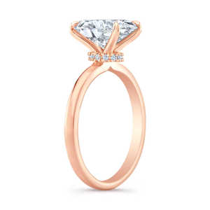 Anillo de Compromiso con Diamante Ovalado de 1.10 Ct Cultivado en Laboratorio, Minimalista con Halo Oculto, Solitario con Certificación IGI, Oro de 14K - Product Image 6