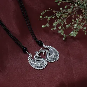 Sterling Silver Swan Pendant Necklace <b>Emerald</b> Zircon Moissanite Diamond Beaded Chain 14K Gold Trendy Rhodium Plated Women's Gift - Product Image 1