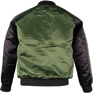 Chaqueta de béisbol de satén de poliéster 100% personalizada para hombre, chaquetas universitarias Letterman, decoración bordada, chaqueta Bomber de satén - Product Image 5