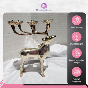 Candelabro decorativo de calidad excepcional para el hogar, adorno de reno, vajilla artesanal de Metal, portavelas para sostener velas - Product Image 6