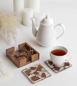 Walnut Coasters Resin Coaster Tabletop <b>Wood</b> <b>Placemats</b> Coaster for - Product Image 3