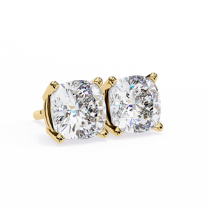 Beautiful 18K Gold Stud Earrings with Lab-Grown Diamond Trendy White Rose Yellow Gold Options for Parties - Product Image 4