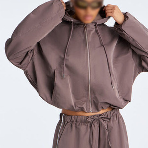 Women's Soft Heavyweight Brush Fleece <b>Zip</b> <b>up</b> Tracksuit Two Piece <b>White</b> Piping Sweatpants OEM ODM Custom Embroidery Tracksuits - Product Image 2