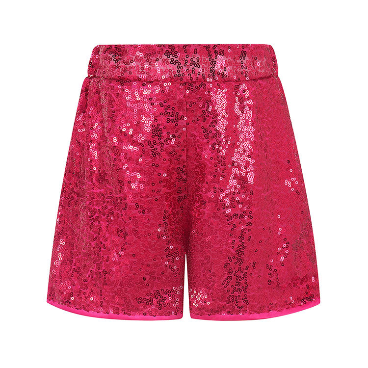 Kids Girls Sparkly Sequin Shorts Elastic
