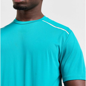 T-shirt uni pour hommes T-shirt en polyester T-shirts à séchage rapide Impression par sublimation personnalisée logo Unisexe Gym Sports T-shirts pour hommes - Product Image 3