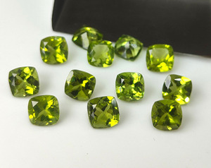 เพอริโดสีเขียวธรรมชาติ4มม.-8มม. เบาะตัดเหลี่ยมเพชรพลอยหลวมสำหรับทำเครื่องประดับ - Product Image 3