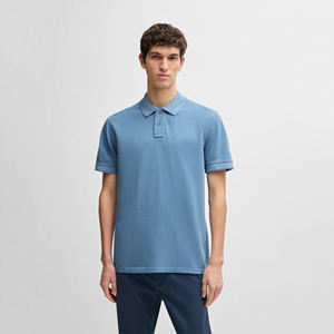 Polos transpirables de secado rápido para hombre con logotipo privado de color sólido, ropa de calle - Product Image 2