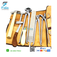 Kit d'outils de ferrage pour chevaux Fida, 14 pièces, kit d'entretien équin, kit de coupe-ongles pour sabots, couteau, sac, qualité supérieure en acier inoxydable
