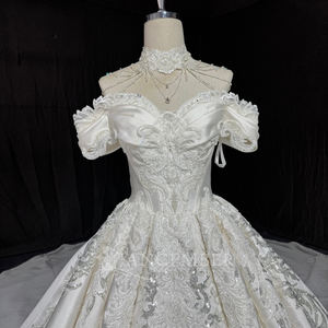 Robe de mariée de luxe en satin Jancember MN295, col haut, robe de mariée perlée, robe de bal, Vestido De Novia, <span class=keywords><strong>mariage</strong></span> royal - Product Image 6