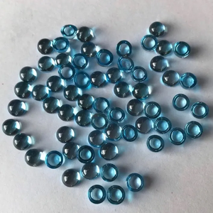 Meilleure vente naturelle 2mm topaze bleue suisse ronde lisse Cabochon pierres précieuses de guérison en vrac faites à la main pour les fournitures de fabrication de bijoux - Product Image 3
