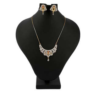 Kundan Jewellery <b>Locket</b> Set - Golden & <b>Silver</b> - Product Image 1