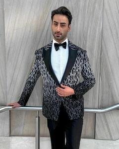 Traje DE BODA DE MODA Blazers esmoquin novio esmoquin Blazer traje de negocios para hombres hecho a medida 2 piezas traje ajustado - Product Image 5