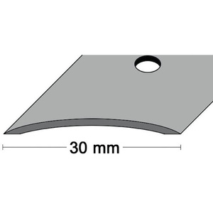30 mm Wide Stainless Steel Matt Curved Carpet Rail 1000 mm Long with Perforated Center PG-VPE 10 Rug Pads & <b>Protectors</b> - Product Image 1