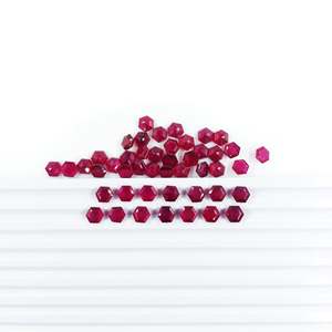 Rubis naturel de Bangkok, calibré, en forme de hexagone, pierre précieuse, taille brillante, taille coussin, taille ovale, tailles 3mm-9mm, traité thermiquement, couleur rouge clair - Product Image 3