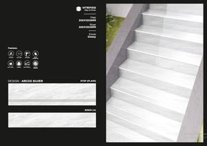 Escalier intérieur de style européen de taille de couleur blanche 1200x200 et 1200x300mm Carreaux antidérapants Étape solide avec escalier en carreaux vitrifiés - Product Image 3