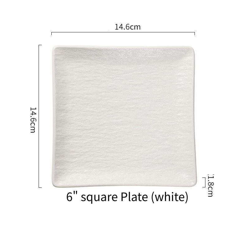 จานสี่เหลี่ยม 6" (สีขาว)
