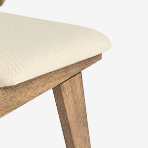 Chaises de salle à manger Abel Design moderne avec rembourrage en lin tweed Cadres en bois massif Améliorez votre expérience culinaire - Product Image 5