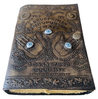 Carnet en cuir Shaista Handicraft Spirit Board, design antique gaufré, trois yeux, fait main, livre de sorts, planificateur des ombres