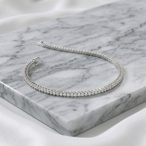 2.10CTW Round Scallop-Set Diamond Line Diamond <b>Bracelets</b> & Bangles - Product Image 1