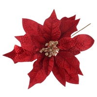 Article du fabricant 19004 Fleurs de poinsettia de Noël faites à la main Mélange de couleurs Plantes décoratives pour la maison Belle décoration intérieure