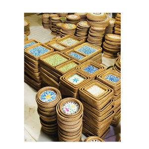 Plato de Cerámica Ecológico, Plato de Frutas Tejido de Ratán, Bandeja Seca, Cesta de Pastelería Vintage, Platos Especiales - Product Image 6