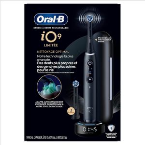 Cepillo de dientes eléctrico recargable Oral-B iO Series 9 Limited negro con (2) cabezales Ultimate Clean y (1) cabezal Gentle Care de repuesto - Product Image 1