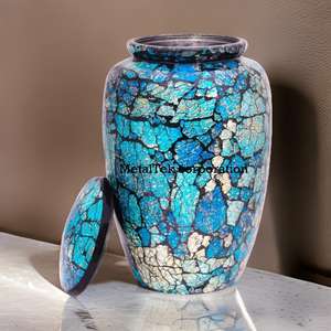 โกศบรรจุอัฐิโลหะตกแต่งสไตล์คลาสสิกสำหรับผู้ใหญ่ ขนาดใหญ่ ดีไซน์ใหม่ แถมถุงกำมะหยี่ฟรี อุปกรณ์งานศพ โกศใส่เถ้ากระดูก - Product Image 1