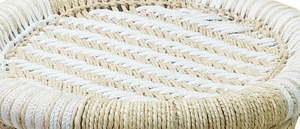 Taburete Mudda blanco Beige hecho a mano, otomanos de etiqueta privada personalizados duraderos para entrada, sala de estar al aire libre, apartamento de supermercado - Product Image 5