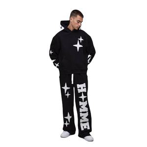 Ensemble de survêtement deux pièces pour homme, sweat-shirt et pantalon de survêtement décontracté de haute qualité, logo personnalisé, tissu épais - Product Image 1