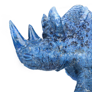 ขายส่งจำนวนมาก | แกะสลักด้วยมือ Lapis Lazuli Rhinoceros รูปปั้นสัตว์อัญมณีธรรมชาติ8.5ซม. สำหรับการรักษาและเรกิ - Product Image 3