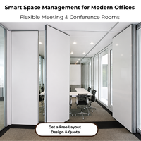 Cloison coulissante insonorisée modulaire personnalisée pour la gestion des espaces de bureaux commerciaux, séparateurs de pièce flexibles