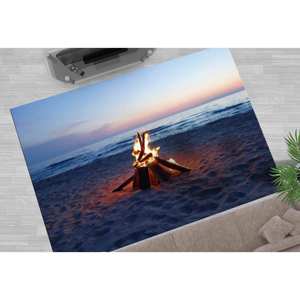 Printed <b>Rug</b> - Farmhouse, Stair, Hallway, <b>Camp</b> Fire, Landscape, Easy Clean,Nonwoven Soft <b>Rug</b> - Product Image 3