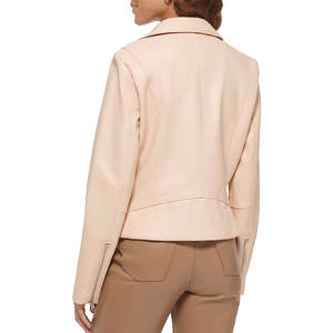 Nouvelles vestes en cuir pour femmes couleur de la peau automne décontracté moto PU veste manteaux en cuir - Product Image 2