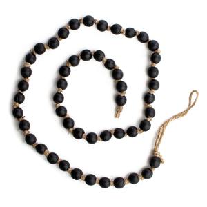 Guirnalda de madera con cuentas negras más vendidas para Navidad, decoración multiusos para el hogar, toque bohemio rústico para Decoración de mesa de manto de fiesta - Product Image 1