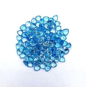 พลอยบุษราคัมสีฟ้าขนาด6มม. ตัดเป็นล้านล้านอัญมณีสีฟ้าบุษราคัมหินเจียระไนแบบปรับขนาดสำหรับทำเครื่องประดับโดยผู้ค้าส่ง - Product Image 4