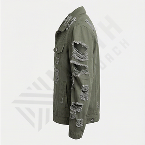 Veste en jean bleu délavé sur mesure de haute qualité 2025, col montant, capuche, vêtements d'extérieur, designs personnalisés, collection d'hiver à succès - Product Image 3