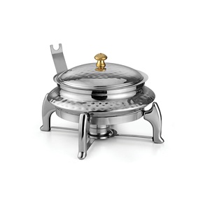 Plato de Frotamiento de Metal Lujoso Plato de Frotamiento para Hotel Restaurante Catering Accesorios Cena Fiestas Servicio de Catering Buffet - Product Image 3