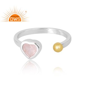 Anillo de piedras preciosas de cuarzo rosa Natural de plata de ley más vendido, joyería personalizada para mujer, regalo para ella - Product Image 3