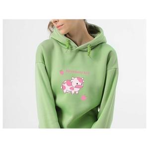 Venta al por mayor de las mujeres cómodo pulóver con capucha 100% algodón de manga larga cuello impreso hombro pendiente Bangladesh frente para el invierno - Product Image 2