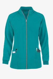 Meilleure qualité femmes fermeture éclair avant échauffement infirmière gommage veste été hôpital gommages à la mode vente chaude gommage échauffement vestes - Product Image 3