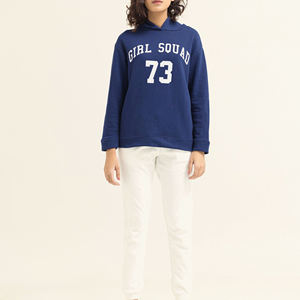 Sweat à capuche en polaire doublé de polyester/coton respirant de haute qualité pour femmes, vêtements décontractés d'hiver, impression de logo personnalisée sur le devant - Product Image 6