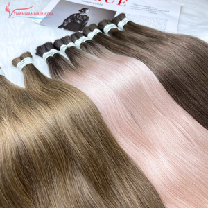 ¡COLOR CALIENTE! Venta al por mayor 100% cabello humano vietnamita calidad superior grado a granel cabello Remy cutícula alineada extensión de cabello humano - Product Image 5