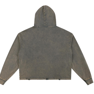 Sudadera con capucha marrón caqui lavado con ácido, ropa de calle de gran tamaño, Jersey de algodón pesado Unisex, Sudadera con capucha, ajuste holgado, ventas Vintage - Product Image 6