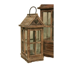 Metal Decorative Old Vintage Metal Wooden Sticks <b>Lantern</b> Table Top and Hanging Candle <b>Lantern</b> With Glass - Product Image 1