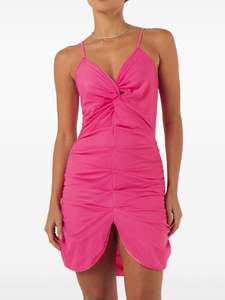 Robe moulante sans manches pour adulte, courte longueur, col en cœur, crêpe naturel antistatique, broderie solide, perle, droite à l'avant - Product Image 6