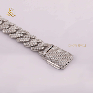 Cadena de Cuello Hip Hop de Alto Brillo con Piedras de Efecto Diamante Moissanite Brillantes para un Diseño de Joyería Vibrante y Moderno - Product Image 2